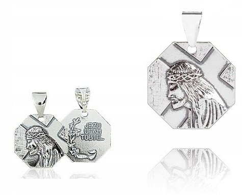 ! 925 Серебряная католическая медаль 925 3,54 г 3 см M12