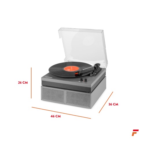 Серебристый стереопроигрыватель Fenton с Bluetooth