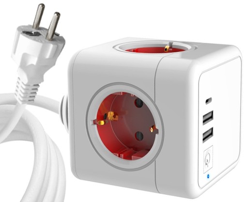 СТРУКТУРА ДЛЯ ЗАЩИТЫ ОТ ПЕРЕНАПРЯЖЕНИЯ POWER CUBE РАЗДЕЛИТЕЛЬ УДЛИНИТЕЛЬНЫЙ КАБЕЛЬ 7-в-1 USB!