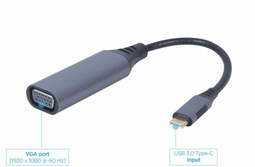 ПЕРЕХОДНИК КАБЕЛЯ АДАПТЕРА USB C-VGA MacBook 4K 60 Гц