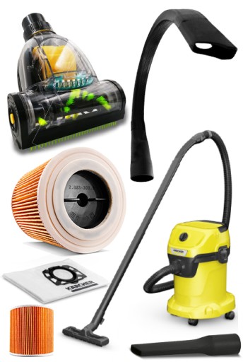 МОЩНЫЙ ПРОМЫШЛЕННЫЙ ПЫЛЕСОС KARCHER WD3 TURBO XXXL НАБОР 2024 С ВЫДУВОМ