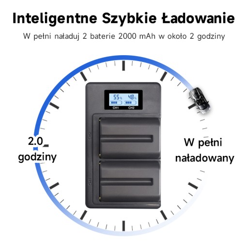 2 szt. NP-FM500H bateria aparatu + ładowarka