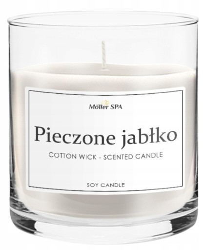 PIECZONE JABŁKO - NATURALNA SOJOWA ŚWIECZKA ZAPACHOWA W SZKLE