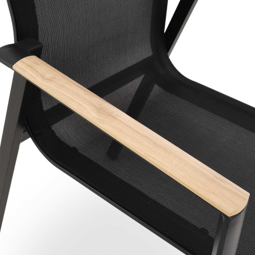 Krzesło ogrodowe aluminium podłokietnik polywood lekkie meble sztaplowane