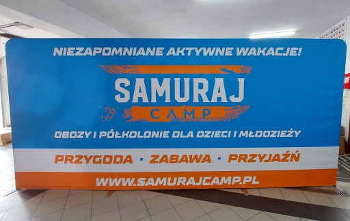 Ścianka Reklamowa Tekstylna 800x230cm Nadruk Projekt jednostronna
