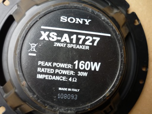 АВТОМОБИЛЬНЫЙ ДИНАМИК SONY XS-A1727 160Вт 4 Ом