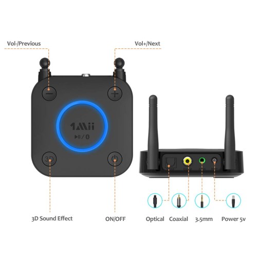 АУДИОАДАПТЕР С РЕГУЛЯЦИЕЙ ГРОМКОСТИ BLUETOOTH 5.0 1MII B06PRO