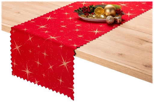 Дорожка для стола ДВУСТОРОННЯЯ 40х300 CHRISTMAS GOLD красный Meteor
