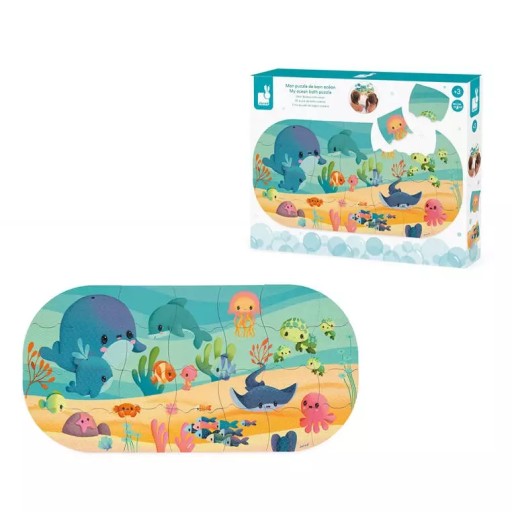 Puzzle Ocean - układanka do kąpieli dla dzieci 28 elementów 3 lata+, Janod