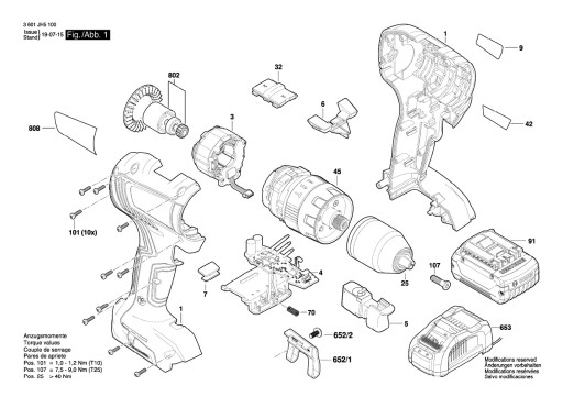 Электроника Bosch для отвертки GSR 18V-50 18V-55