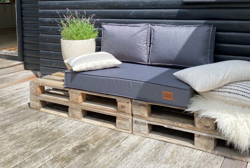 Poduchy ogrodowe na euro palety wodoodporne, komplet 120x65x15