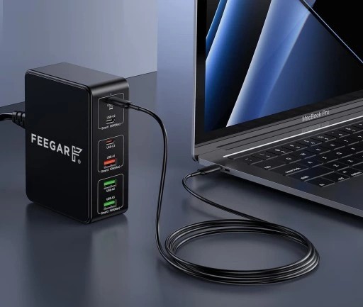 Сетевое зарядное устройство Feegar мощностью 86 Вт, 5x USB, 1 x Type-C PD