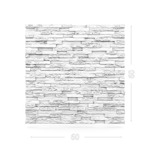Стеновые панели STONE 3D 60х60 БЕЛЫЙ 12х - 4,32 м2