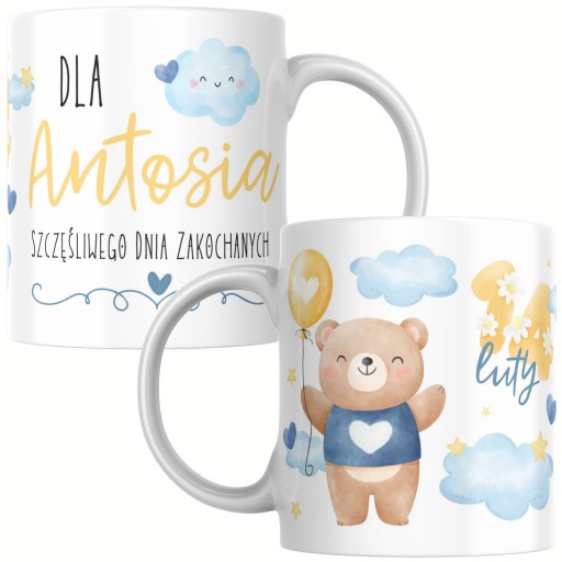 PREZENT UPOMINKI NA WALENTYNKI DLA DZIECI PRZEDSZKOLA SZKOŁY KUBEK IMIĘ
