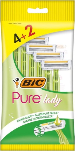 НАБОР ОДНОРАЗОВЫХ ЖЕНСКИХ БРИТОВ BIC PURE LADY GREEN x6