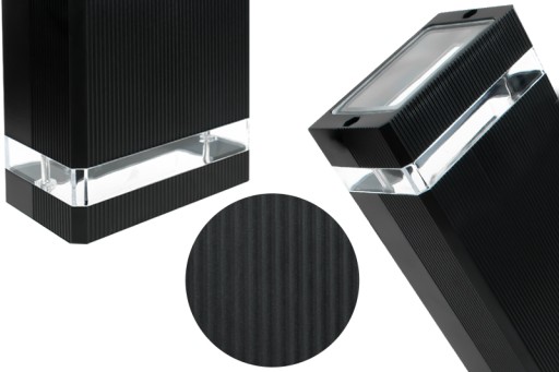 LAMPA LED ŚCIENNA KINKIET ZEWNĘTRZNY OGRODOWY CZARNY MATOWY LOFT GU10