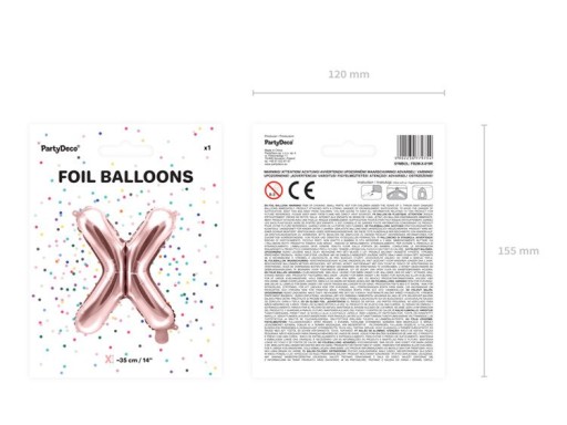 Фольгированный воздушный шар Letter X Letter розовое золото 35 см