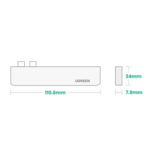 UGREEN HUB 5IN1 ADAPTER 3X USB 3.0, 1X HDMI, 1X USB TYPE C ДЛЯ MACBOOK PRO/AIR