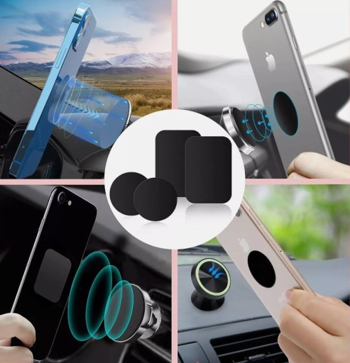 2x МЕТАЛЛИЧЕСКАЯ ПЛИТА ДЛЯ МАГНИТНОГО ДЕРЖАТЕЛЯ PHONE MAGNES 65x45 мм