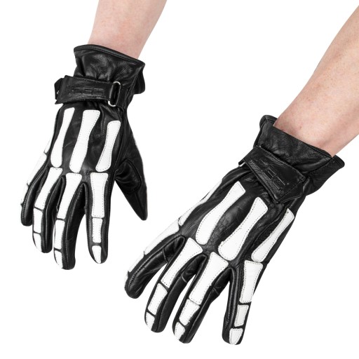 Классические мотоциклетные перчатки W-TEC Classic Color White Black Bones XL