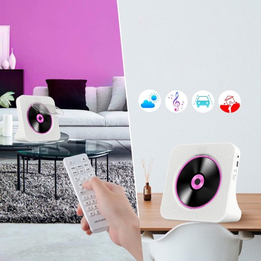 ODTWARZACZ PRZENOŚNY CD GŁOŚNIK BLUETOOTH RADIO AUX USB FM MP3