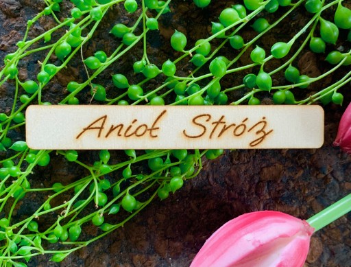 Tabliczka z napisem Anioł stróż aniołek napis oooh