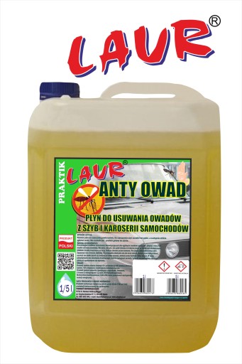 PŁYN DO USUWANIA OWADÓW Z SZYB I KAROSERI SAMOCHODÓW ANTYOWAD (OP.5L) Laur