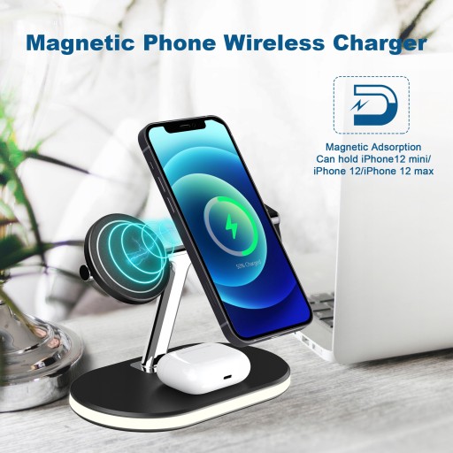 3 W 1 magnetyczne bezprzewodowe ładowarki 15W d