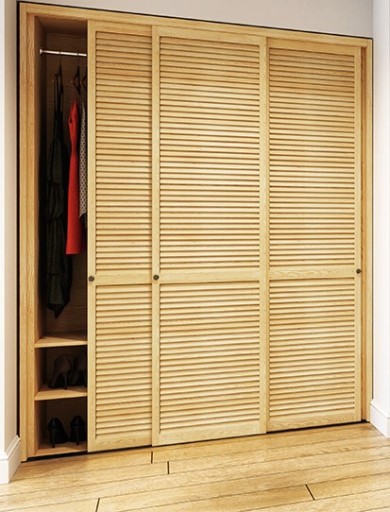Ажурная дверь с деревянным фасадом 110 х 39,4