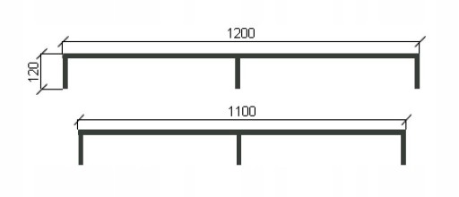 Nadstawka półka na biurko toaletkę CZARNA 110/120