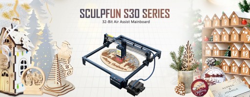 Лазерная гравировка с насадкой + воздушный насос SCULPFUN S30
