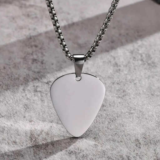 Подвеска-жетон Feather Pick для гитариста, сталь 316L