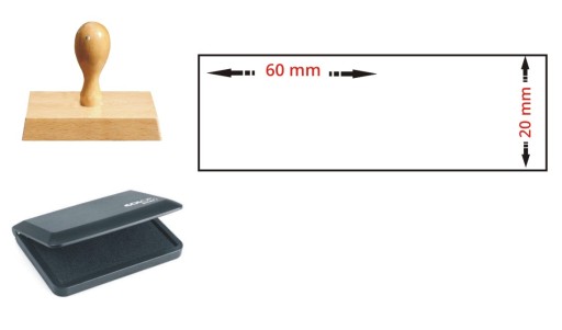 ГРИФ РУЧНАЯ ШТАМПА С ЛОГОТИПОМ И ГРАФИКОЙ 60x20 мм