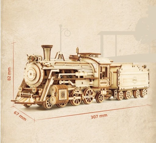 Деревянный механический 3D-пазл Prime Steam Express