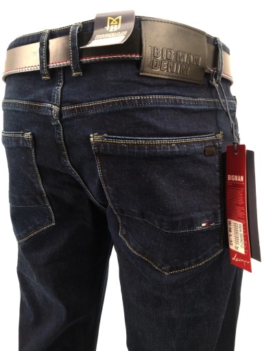 SPODNIE MĘSKIE JEANS CIEMNY GRANAT BM4012 PAS: W40 104-108 CM