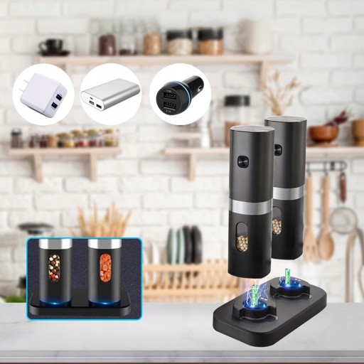 USB ЭЛЕКТРИЧЕСКАЯ МЕЛЬНИЦА ДЛЯ СОЛИ И ПЕРЦА КУХНЯ