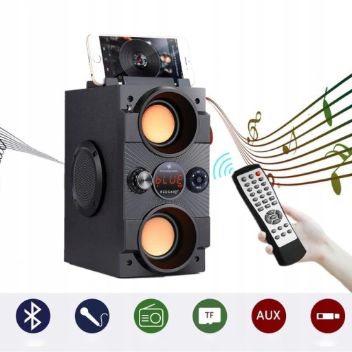 PRZENOŚNY GŁOŚNIK BLUETOOTH MOCNA BATERIA RADIO FM