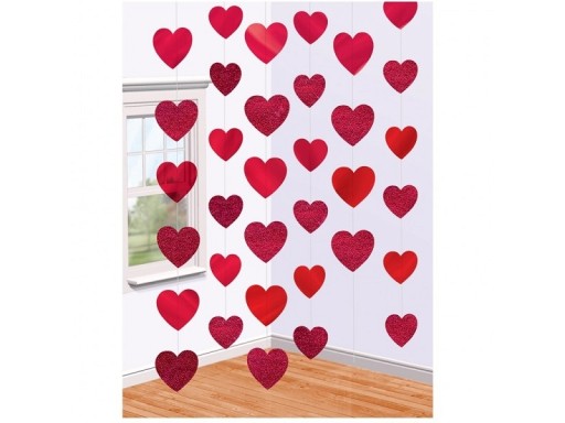 Baner dekoracje ozdoby balony serca na Walentynki
