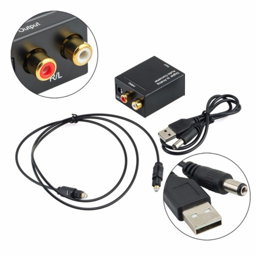 ОПТИЧЕСКИЙ КОНВЕРТЕР TOSLINK КОАКСИАЛЬНЫЙ В 2x CINCH RCA