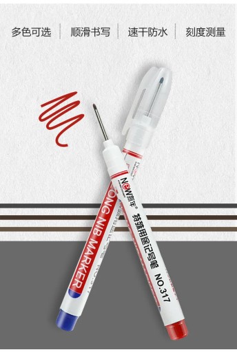 LOLEDE 6Pcs/set Red/black/blue Ink Long Head Markers Woodworking
