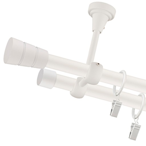 KARNISZ SUFITOWY BIAŁY FI 19mm 480cm PODWÓJNY