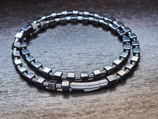 Naszyjnik z hematytu koraliki 6mm + eleganckie zap / długość do wyboru