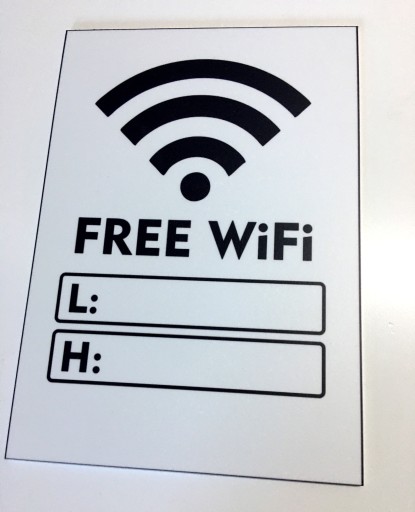 Darmowe free wifi hot spot z hasłem tablica 21x30