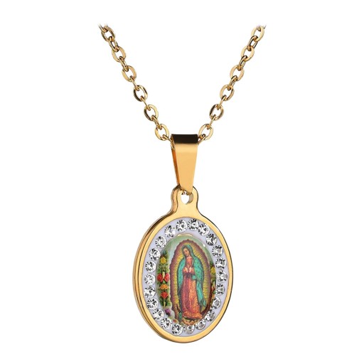 Naszyjnik Maryja w stylu Vintage Matka Boża z Guadalupe Biżuteria chrześcijańska Złota