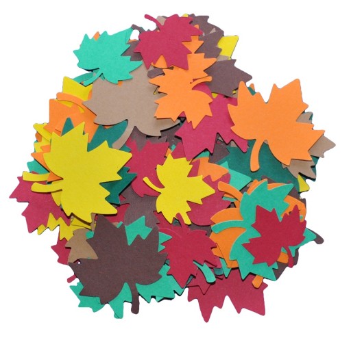 jesien liście listki scrapki 2,5cm mix klon