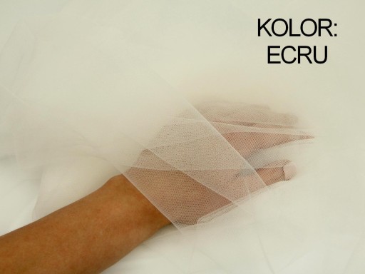 WELON ŚLUBNY 120 cm jednowarstwowy klasyczny na grzebyku - kolor ECRU