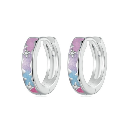 Серебряные серьги ОБРУЧИ С УЗОРОМ S925