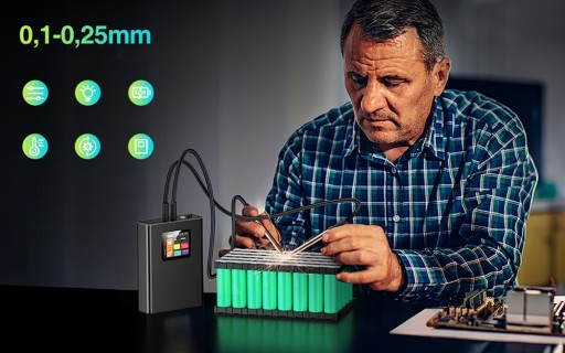 ПОРТАТИВНЫЙ МИНИ-АППАРАТ ДЛЯ ТОЧЕЧНОЙ СВАРКИ LCD 5000 МАЧ ДЛЯ САМОДЕЛЬНЫХ БАТАРЕИ + НАПИЛЬНИК
