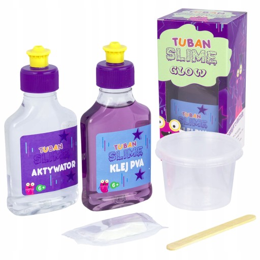 Zestaw KREATYWNY dla Dziewczynki MASA PLASTYCZNA SLIME - Glow In The Dark