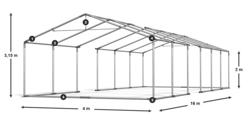 Namiot Handlowy 4x16m Ogrodowy DAS 240 SF